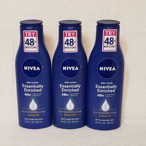 3 Nivea Essentially Enriched Almond Oil 8.4 fl. oz. Body Lotion 48 HR Moisture